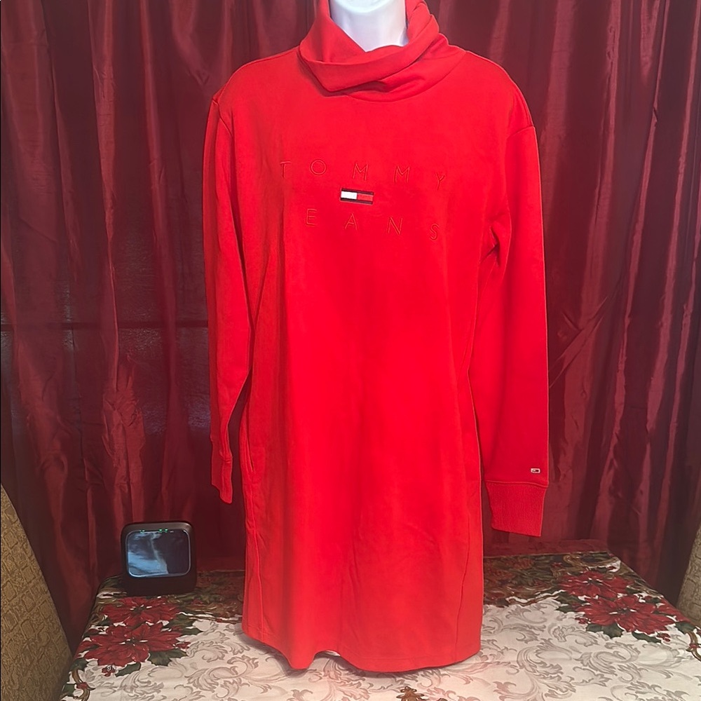 Tommy Jeans Red Sweatshirt Dress